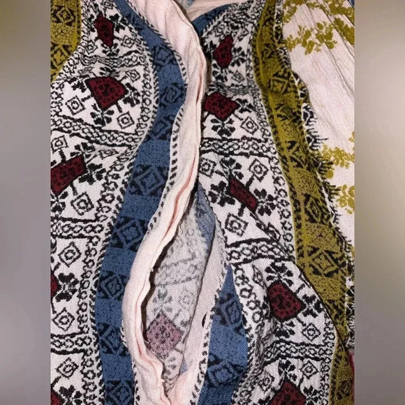 Free People Portobello Road Boho Cold Shoulder Tunic Mini Dress Womens s - Picture 3 of 16